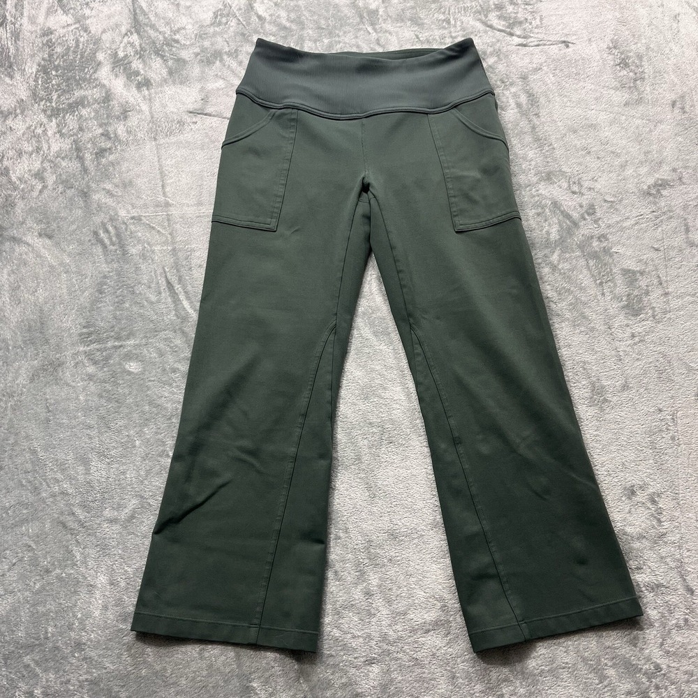 Zella Live In Leggings Womens Medium Forest Green Side Pockets Capri Athleisure